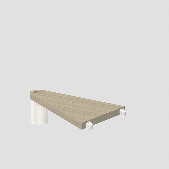 Fontanot Spin Q - Tresidigt trappsteg 118 cm, Vit / Ljus alm