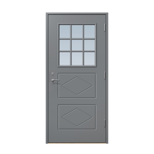 Entrédörr till villa Benarp 9 x 21, Högerhängd, Askgrå