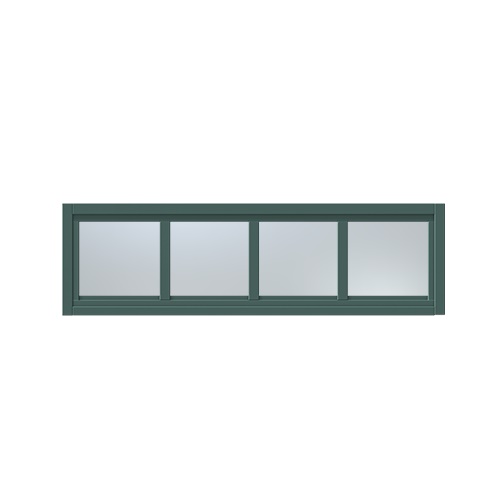 Överljus med spröjs Näs 15x4, Skogsgrön, Frostat glas
