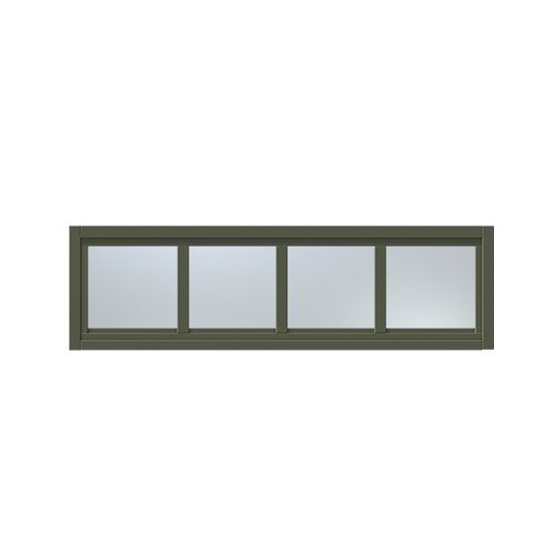 Överljus med spröjs Näs 15x3, Olivgrön, Frostat glas
