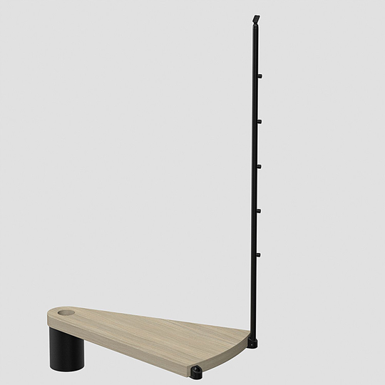 Fontanot Spin T 010 A - Extra steg trappa 148 cm, Svart / Ljus alm