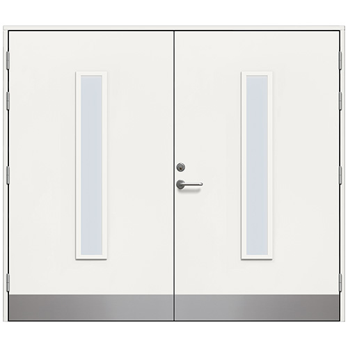 Slagport Stehag 2400 x 2000 mm, Frostat glas, Vit
