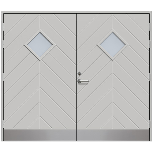 Slagport Saxtorp 2400 x 2100 mm, Cotswoldglas, Ljusgrå