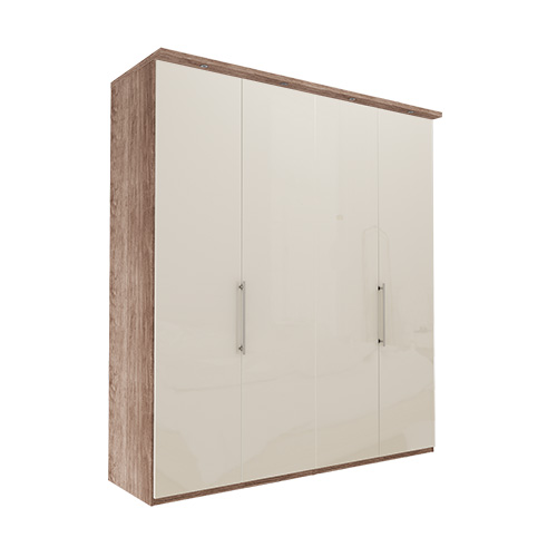 Garderob Atlanta - Mörk rustik ek 200 cm, 216 cm, Med kornisch