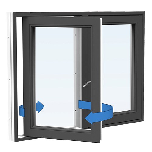 Sideswing 2-bågar Energi Aluminium 17, 13, Antracitgrå