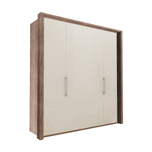 Garderob Atlanta - Mörk rustik ek 200 cm, 216 cm, Med ram