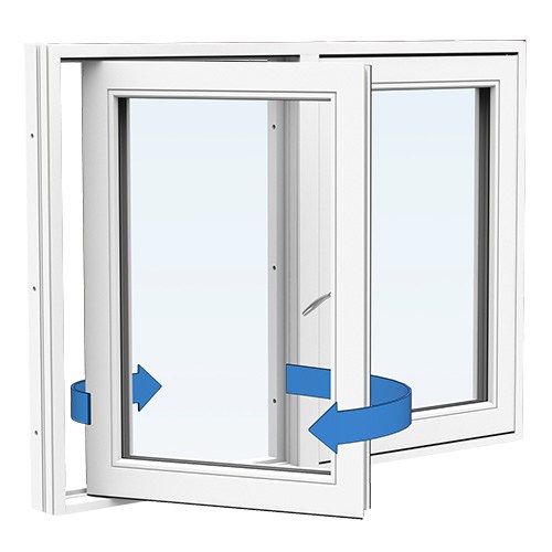 Sideswing 2-bågar Energi Aluminium 13, 12, Vit