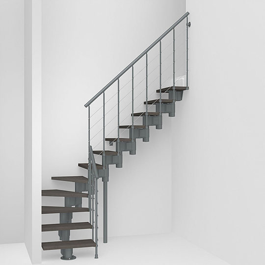 Fontanot Spin R 010 A - Trappa 225-303 cm, Grå / Mörk alm, 80 cm