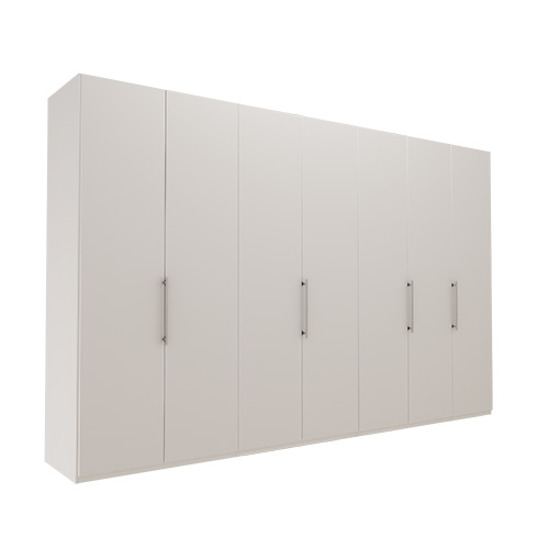 Garderob Atlanta - Vit 350 cm, 216 cm, Utan kornisch / ram