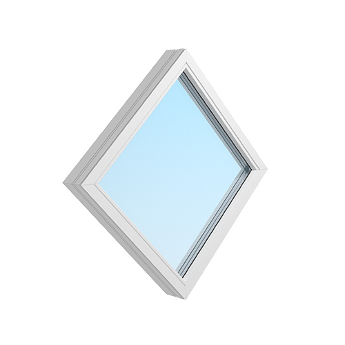 Energi Aluminium Diagonalt fönster, kvadrat 6 x 6