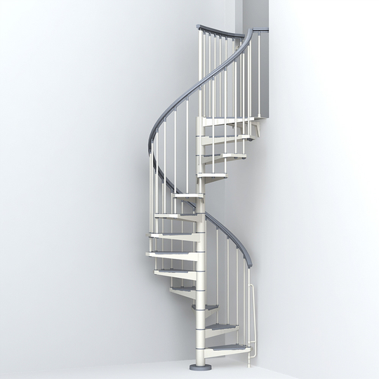 Fontanot spiraltrappa Spin S-T 030 - Trappa 294-329 cm, 160 cm, Vit