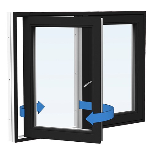Sideswing 2-bågar Energi Aluminium 15, 12, Svart