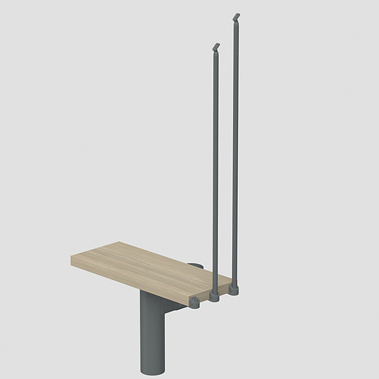 Fontanot Spin R 030 - Extra steg trappa Grå / Ljus alm, 90 cm