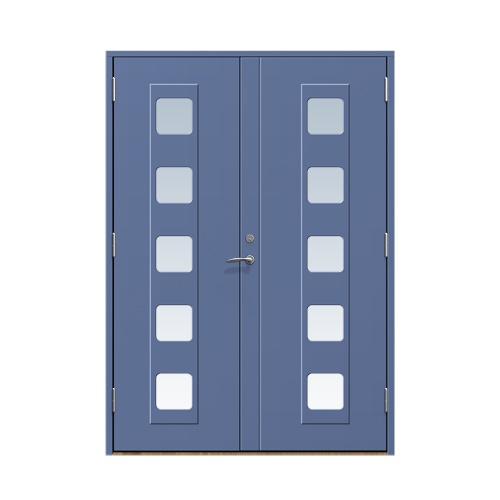 Entrédörr till villa Haga 15 x 21, Vänster gångdörr, Skymningsblå