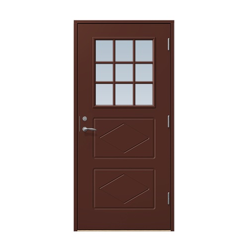Entrédörr till villa Benarp 9 x 20, Högerhängd, Nötbrun
