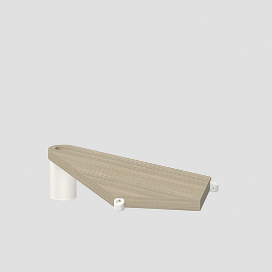 Fontanot Spin Q - Hörnsteg trappa 118 cm, Vit / Ljus alm