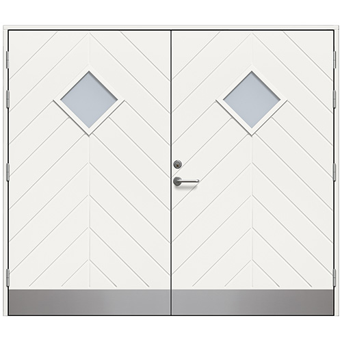 Slagport Saxtorp 2400 x 2100 mm, Frostat glas, Vit