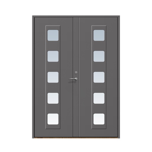 Entrédörr till villa Haga 14 x 21, Vänster gångdörr, Mörkgrå