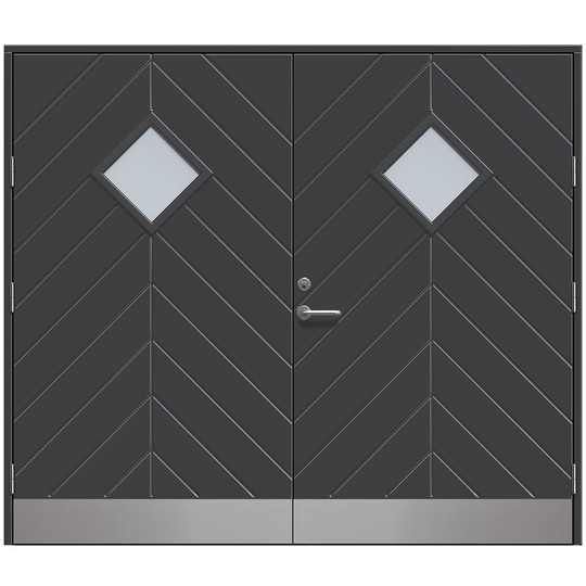 Slagport Saxtorp 2500 x 2000 mm, Klarglas, Antracitgrå