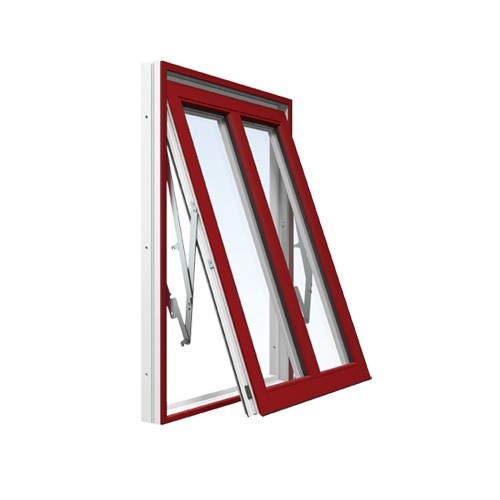 Vridfönster med mittpost Energi Aluminium 14, 16, Röd