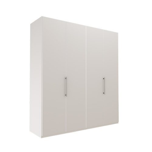 Garderob Atlanta - Vit 200 cm, 236 cm, Utan kornisch / ram