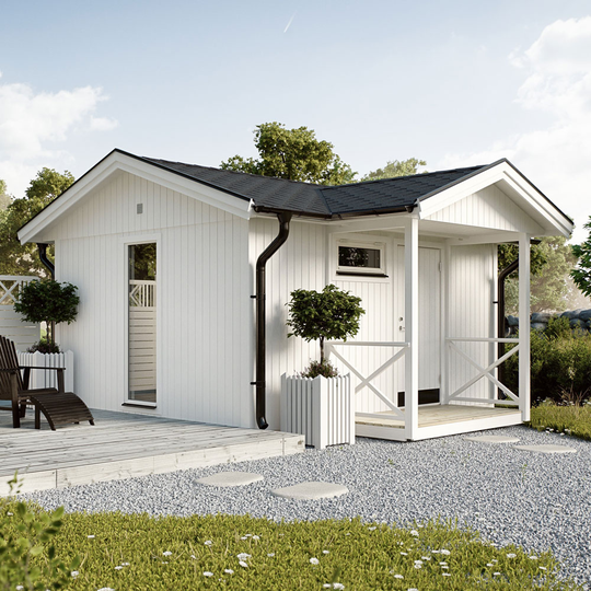 Stuga med farstukvist Jabo Flex 15 m² + 2,3 m² Ingen