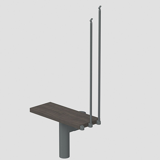 Fontanot Spin R 030 - Extra steg trappa Grå / Mörk alm, 75 cm