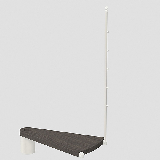 Fontanot Spin T 010 A - Extra steg trappa 118 cm, Vit / Mörk alm