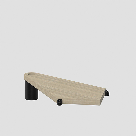 Fontanot Spin Q - Hörnsteg trappa 138 cm, Svart / Ljus alm